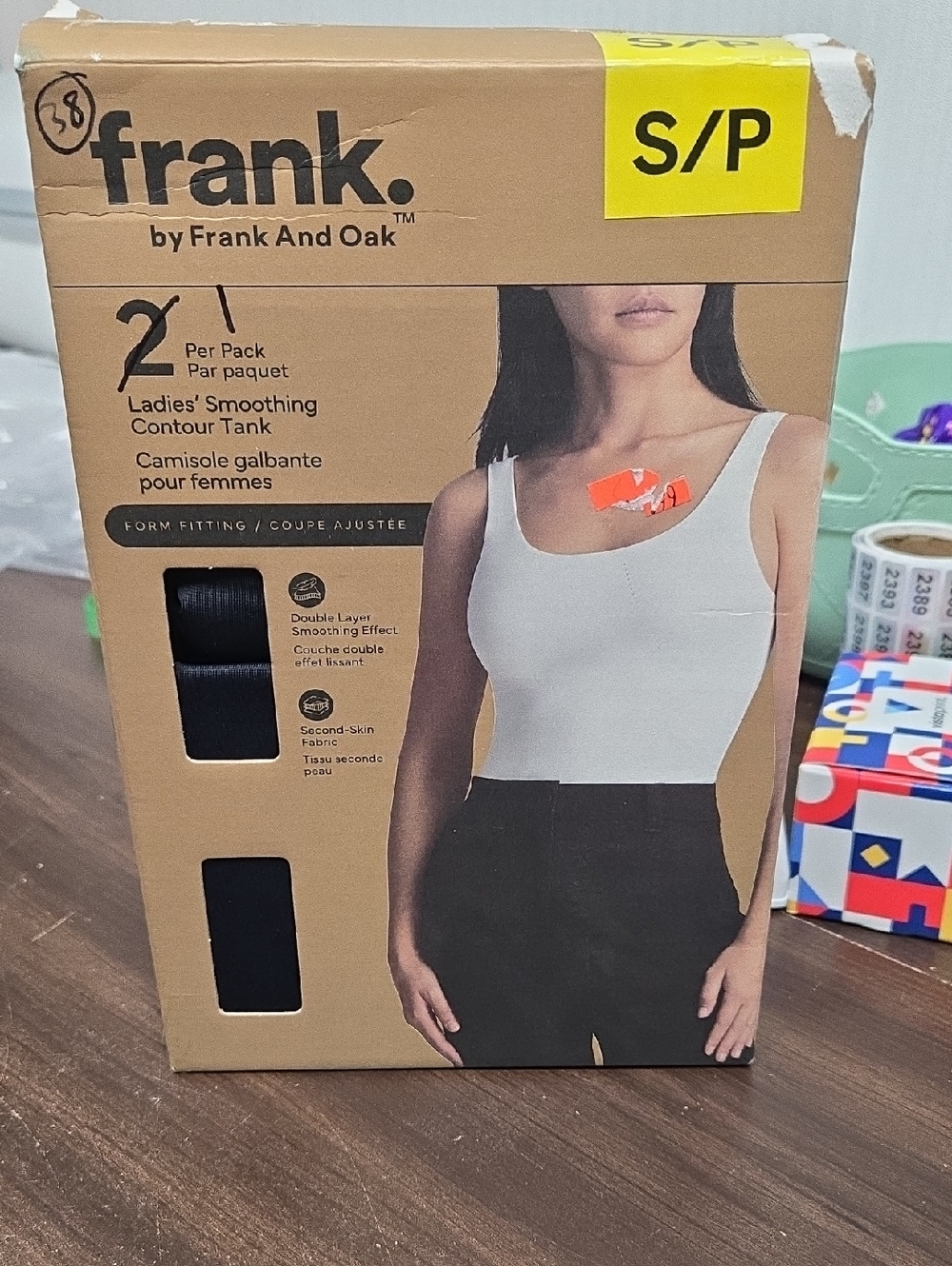 Frank & Oak Size S Black Smoothing Contour Tank Top